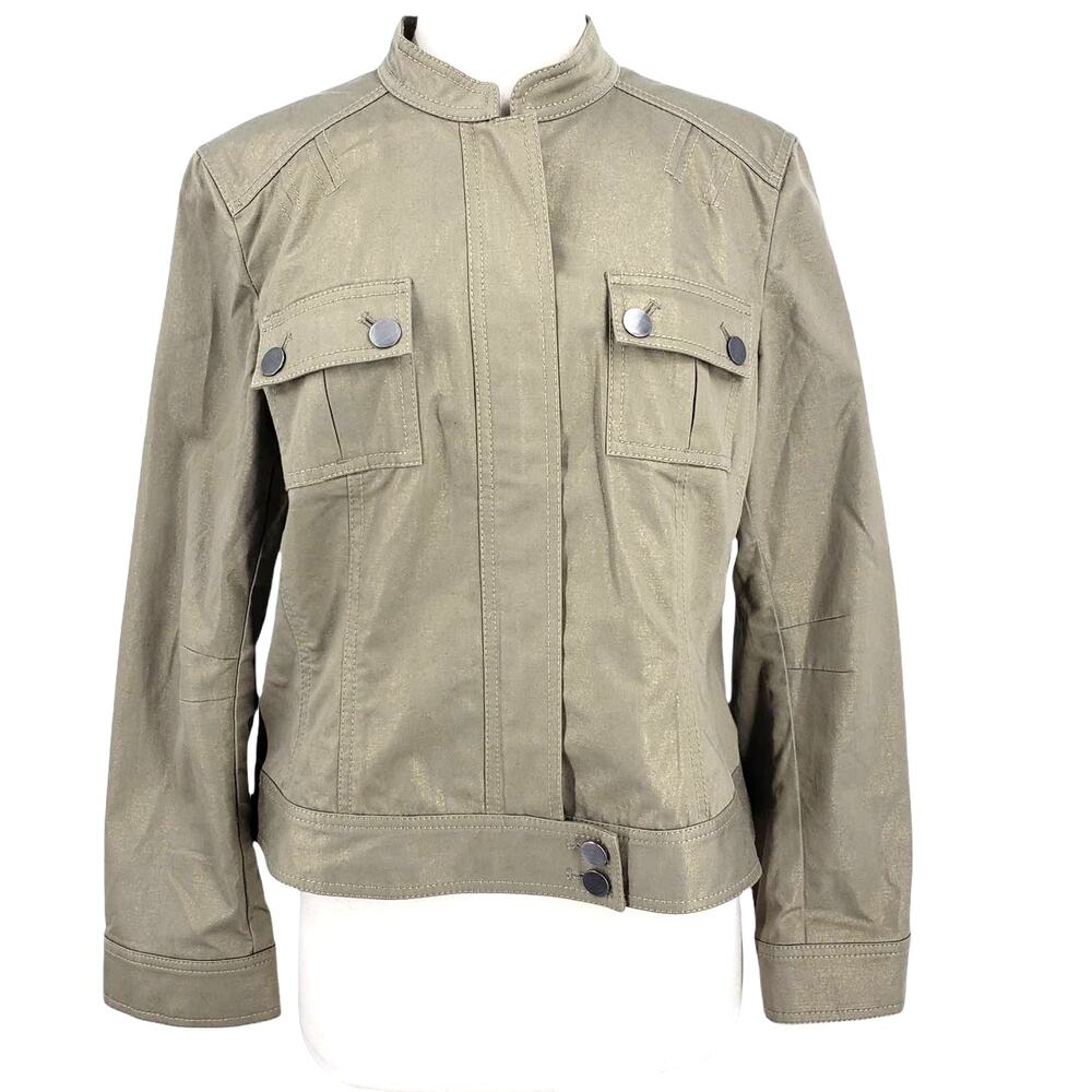 Ann Taylor Gold Shimmer Metallic Jacket 14 Petite